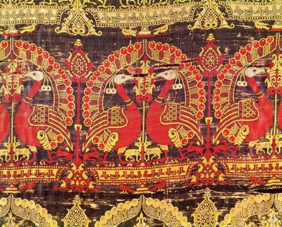 Cope with peacock motif and kufic inscription by Islamic School